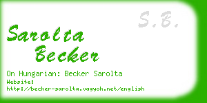 sarolta becker business card